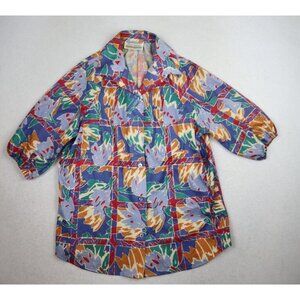 VINTAGE 70s WOMEN'S 3/4 SLEEVE BUTTON-UP TOP - FIRST EDITION - SIZE M